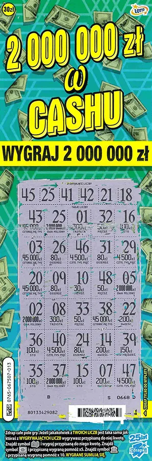 Zdrapka 2 000 000 ZŁ W CASHU