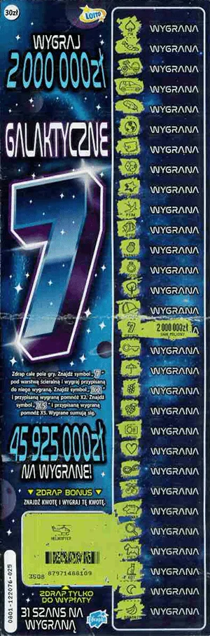 Zdrapka GALAKTYCZNE 7