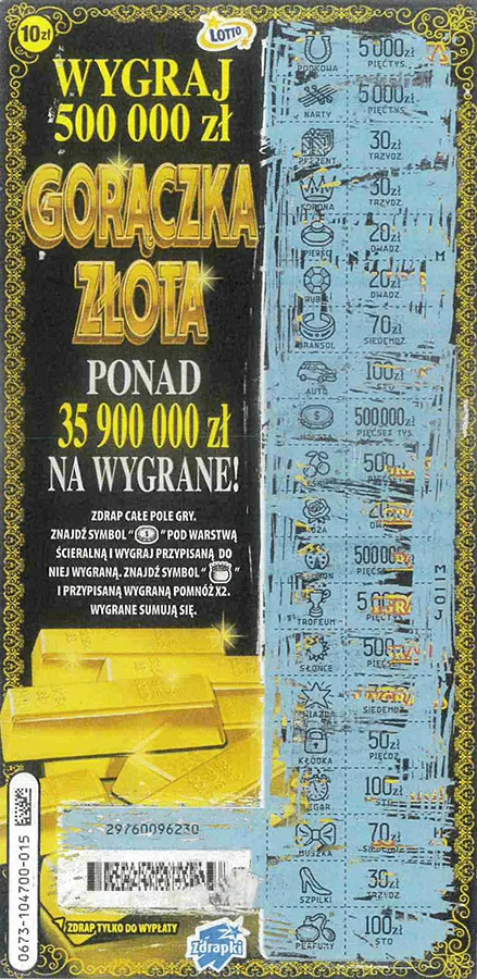Zdrapka GORĄCZKA ZŁOTA