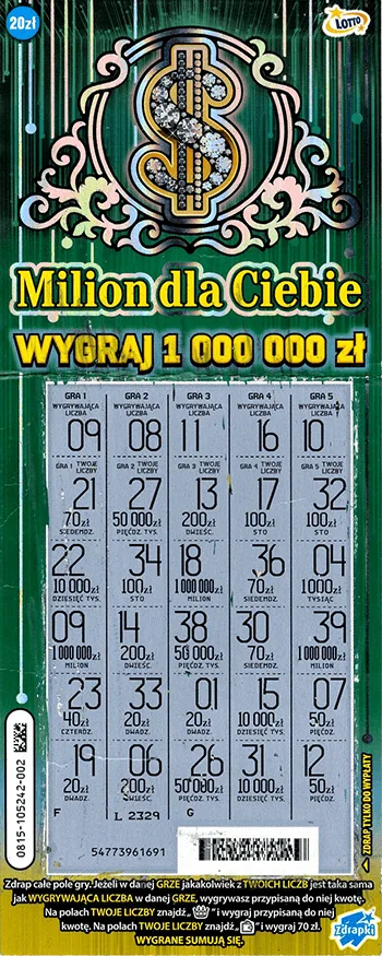 Zdrapka MILION DLA CIEBIE